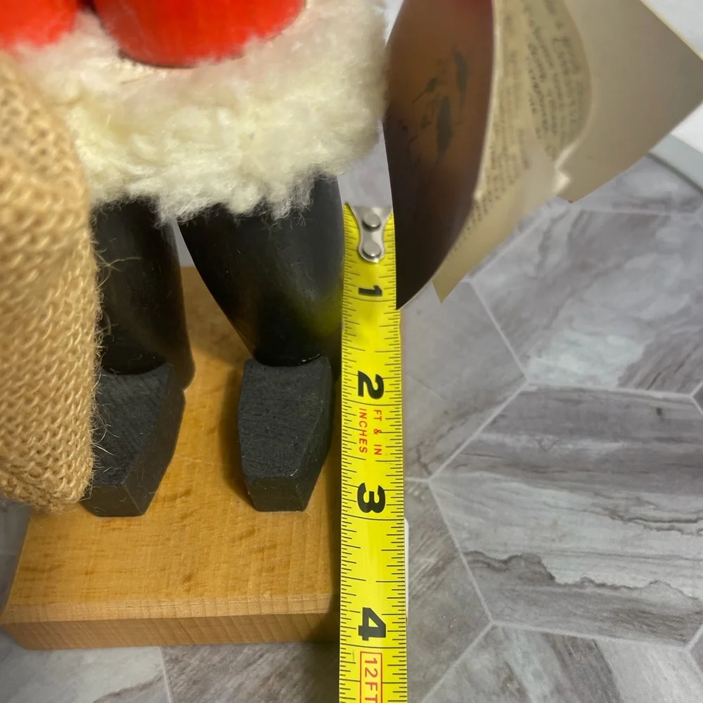 Vintage Christian Ulbricht German Santa Nutcracker Wood Burlap Bag 16”